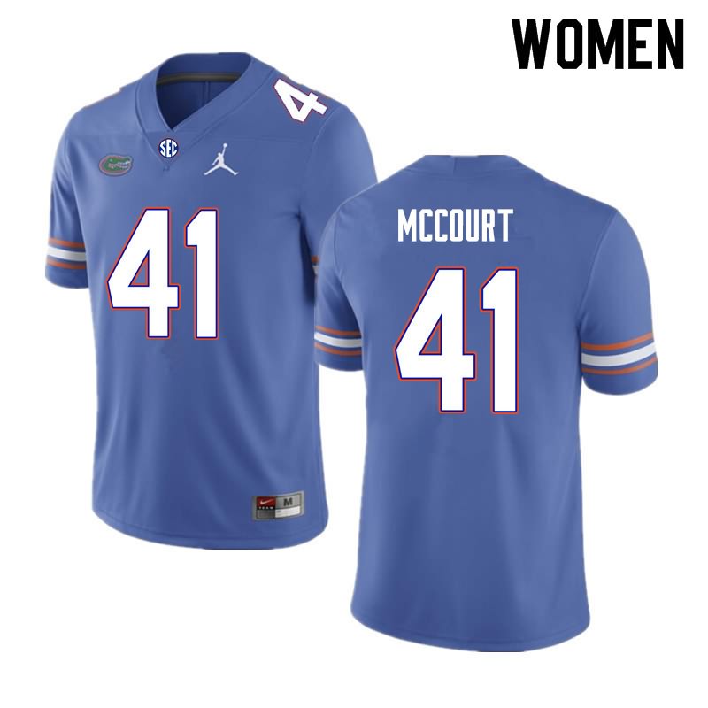 Women's NCAA Florida Gators Alex McCourt #41 Stitched Authentic Nike Royal College Football Jersey HZI5165EG